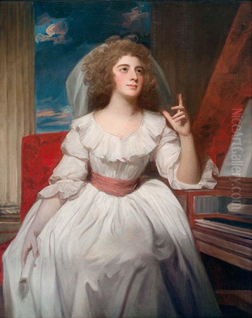 Mrs. Billington (1765/1768-1818) as Saint Cecilia Oil Painting by George Romney