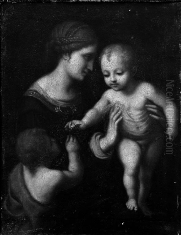 Virgin and Child with St. John Oil Painting by Bernardino Luini