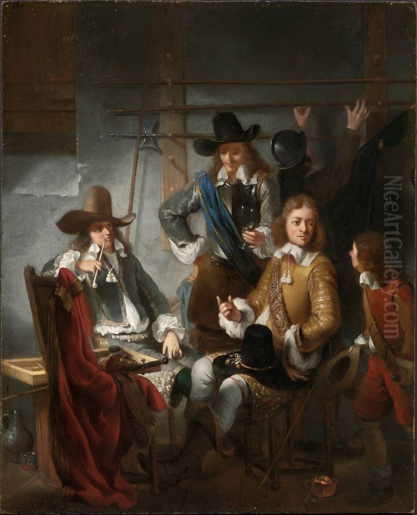 Soldiers in a Guardroom Oil Painting by Gerbrand Van Den Eeckhout