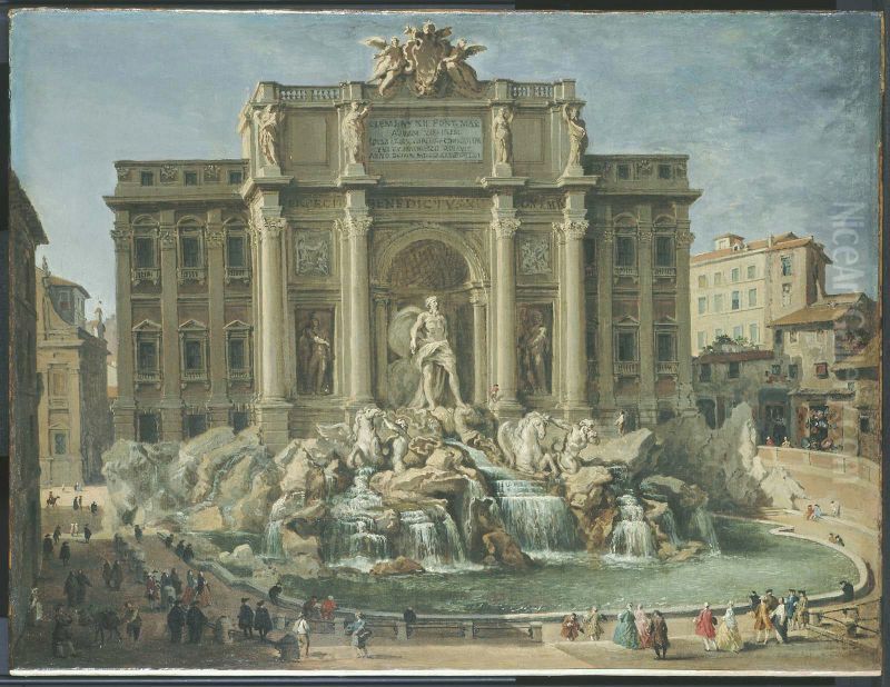 Fountain of Trevi, Rome Oil Painting by Giovanni Paolo Panini
