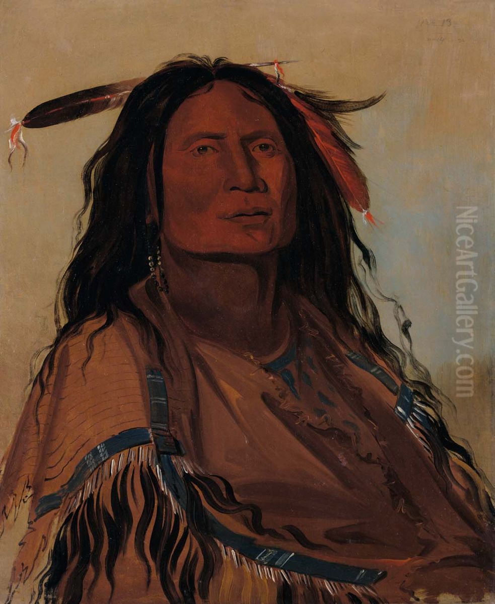 Wuk-mi-ser, Corn, a Miniconjou Warrior Oil Painting by George Catlin