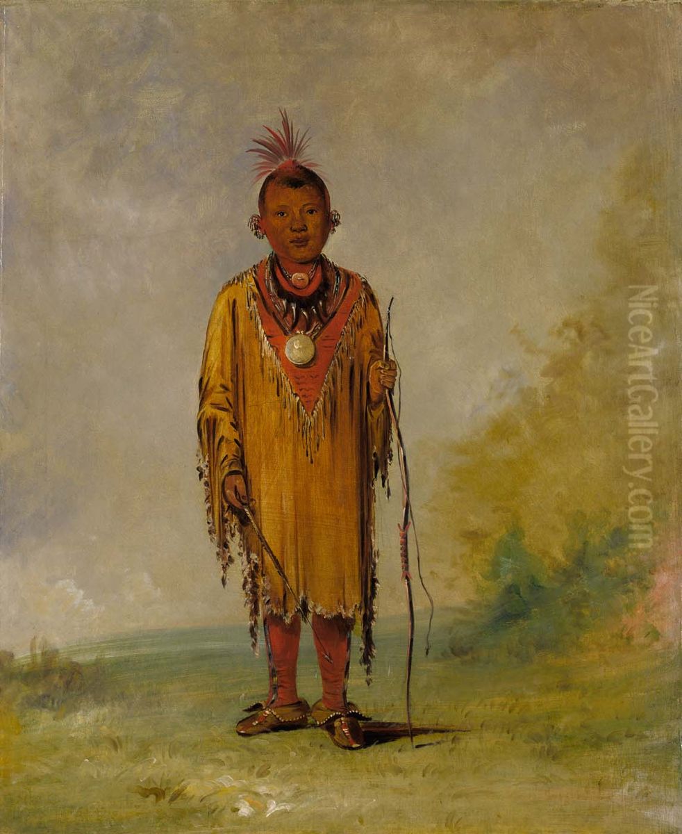 Me-sou-wahk, Deer's Hair, Favorite Son of Kee-o-kuk Oil Painting by George Catlin