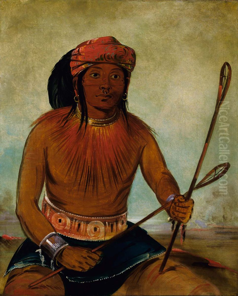 Tul-lock-chish-ko, Drinks the Juice of the Stone Oil Painting by George Catlin