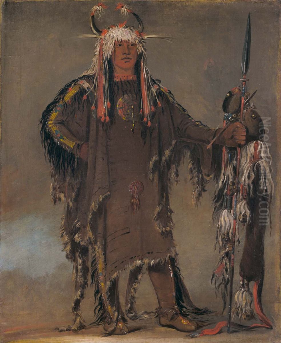 Peh-to-pe-kiss, Eagle's Ribs, a Piegan Chief Oil Painting by George Catlin