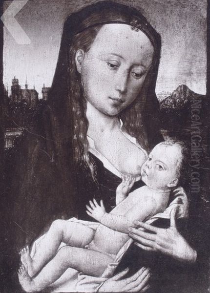 Virgin and Child Oil Painting by (manner of) Memling, Hans