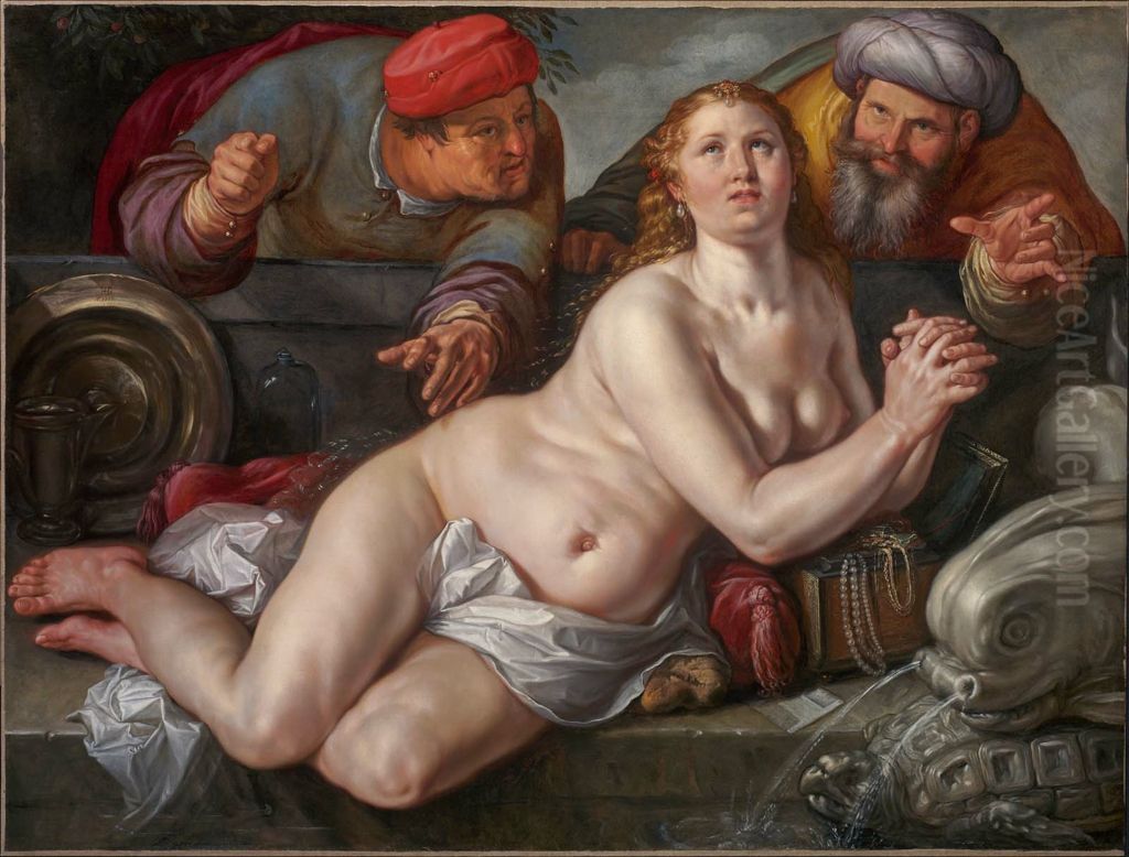 Susanna and the Elders Oil Painting by Goltzius Hendrick