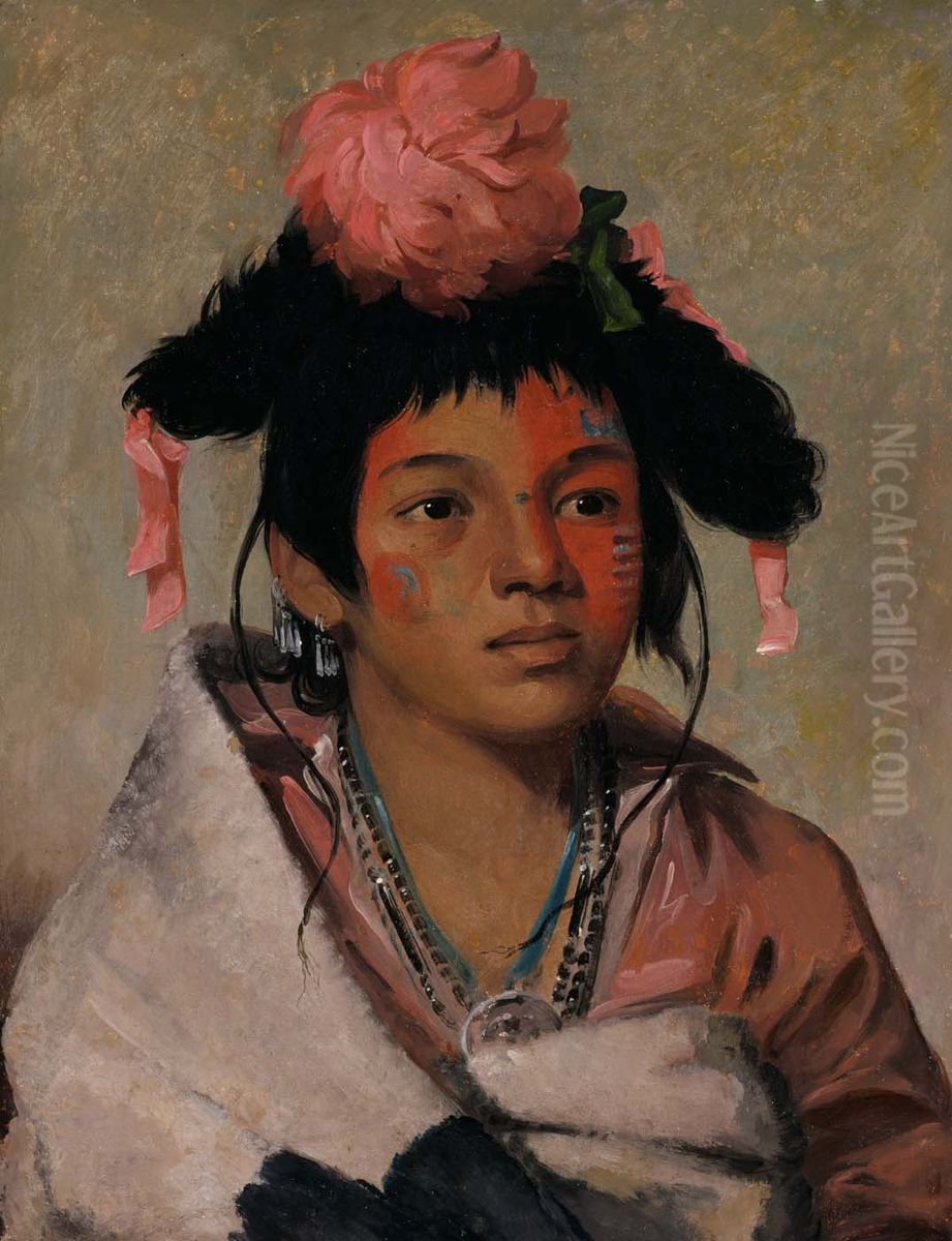 Tcha-kauk-o-ko-maugh, Great Chief, a Boy Oil Painting by George Catlin