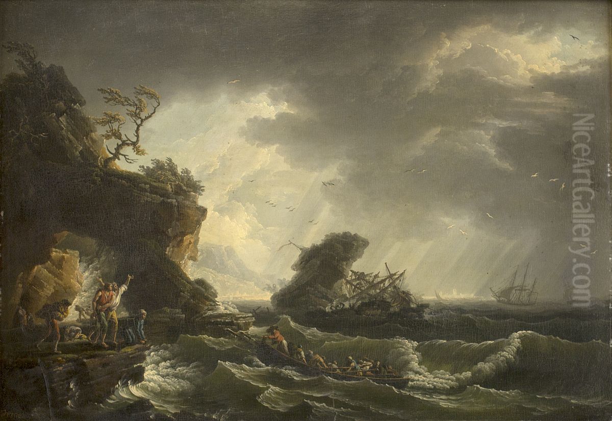A Shipwreck Oil Painting by Joseph Vernet