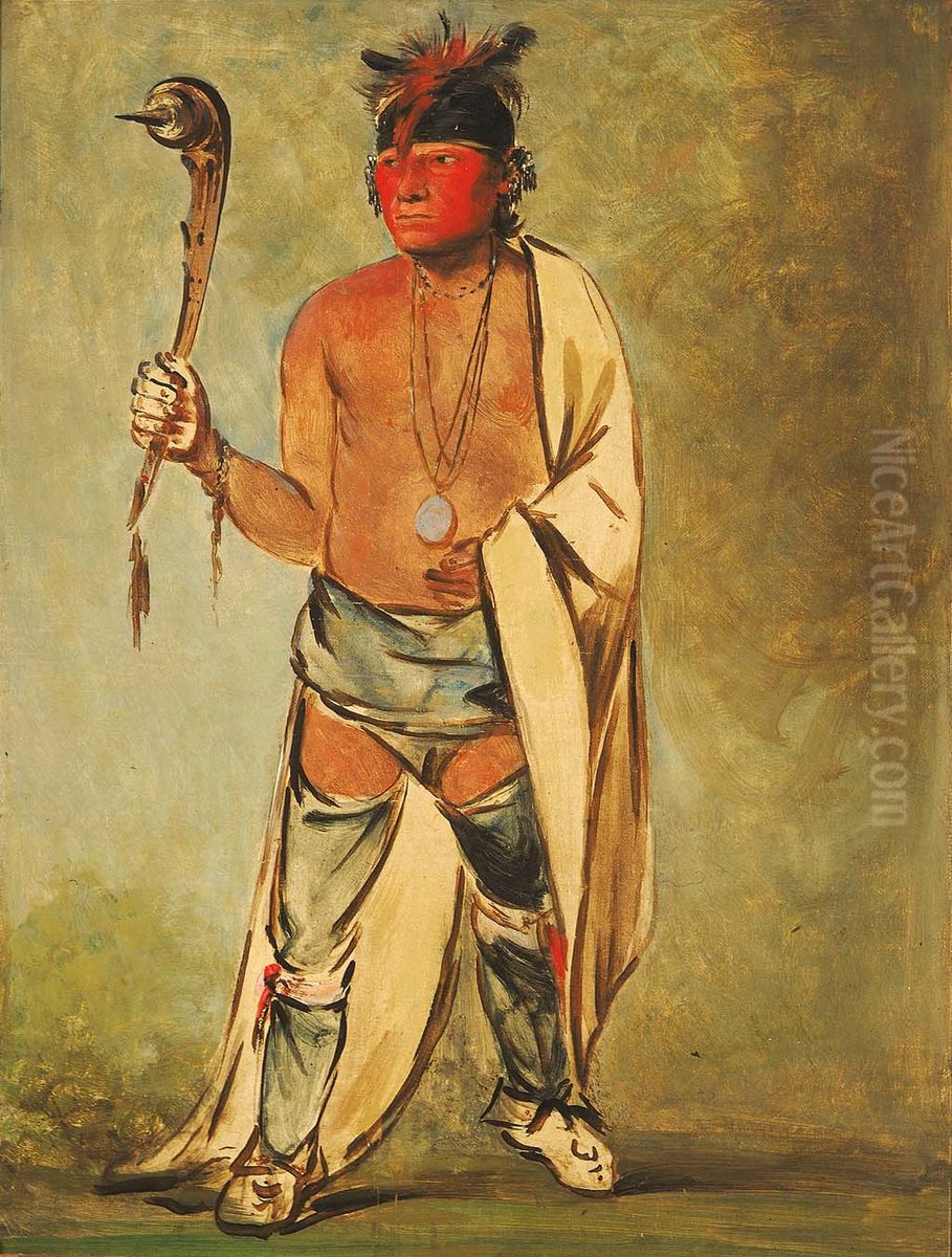 Naugh-haigh-hee-kaw, He Who Moistens the Wood Oil Painting by George Catlin