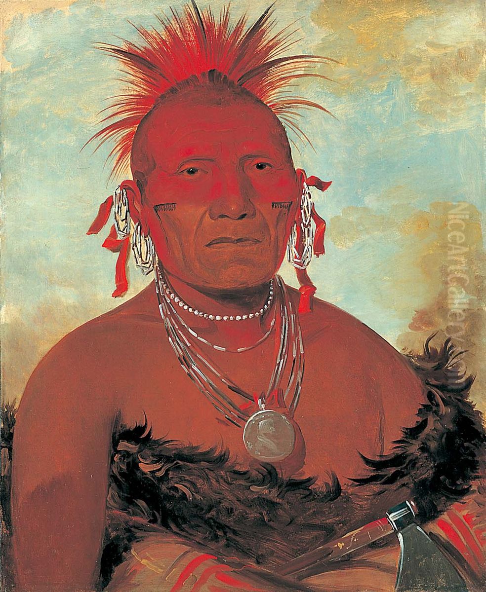 Shon-ka-ki-he-ga, Horse Chief, Grand Pawnee Head Chief Oil Painting by George Catlin