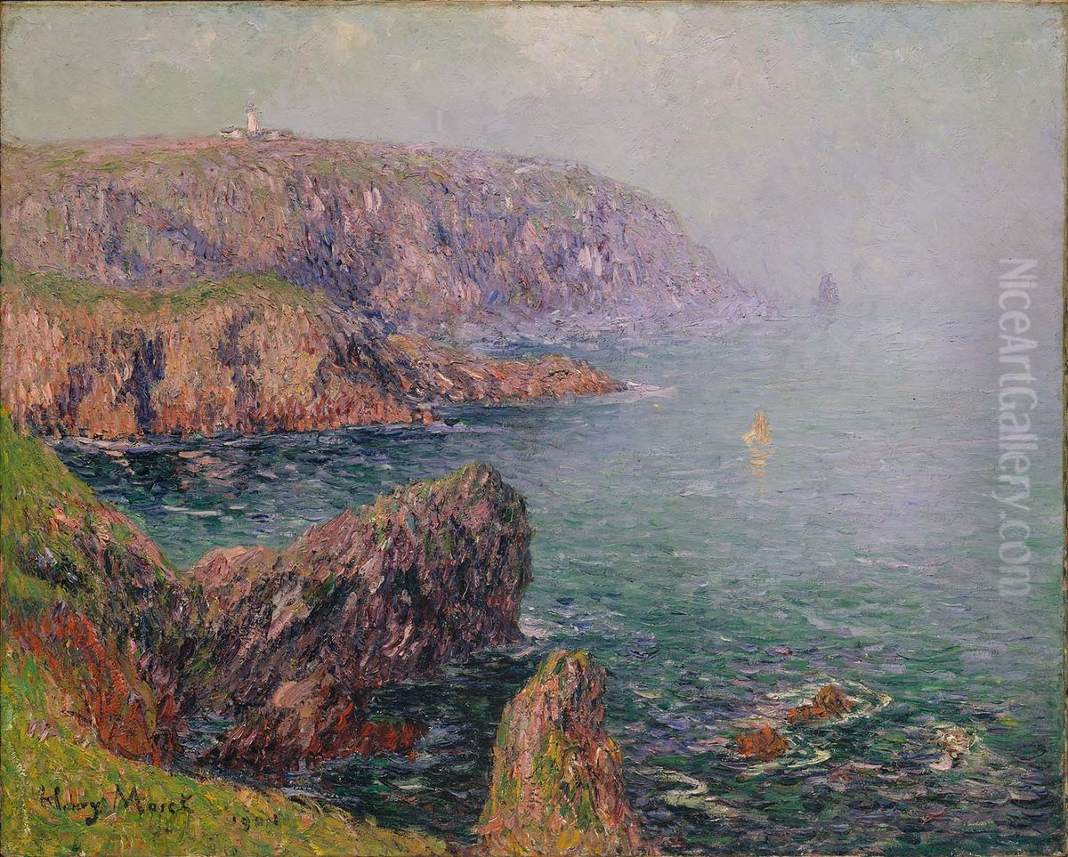 Cliffs at Ouessant, Brittany Oil Painting by Henry Moret