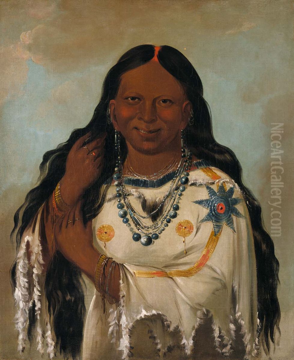 Kay-a-gis-gis, a Young Woman Oil Painting by George Catlin