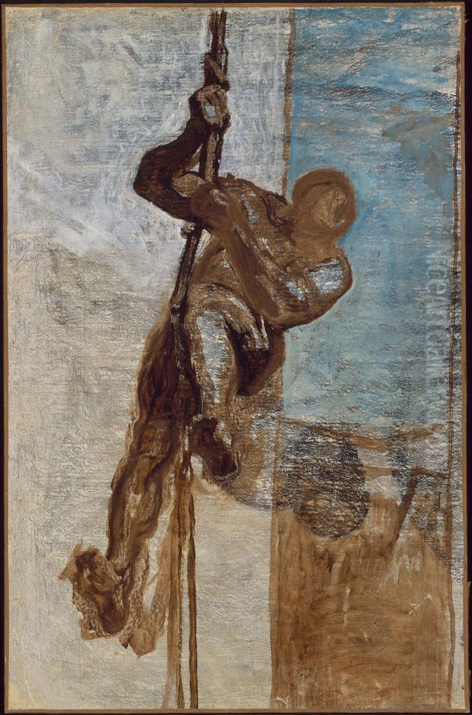 Man on a Rope Oil Painting by Honore Daumier