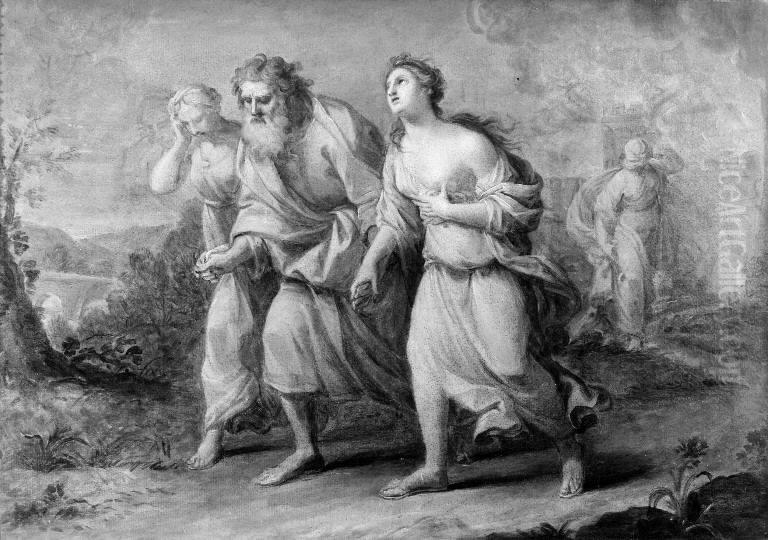 Lot and his Daughters Oil Painting by Anton Raphael Mengs