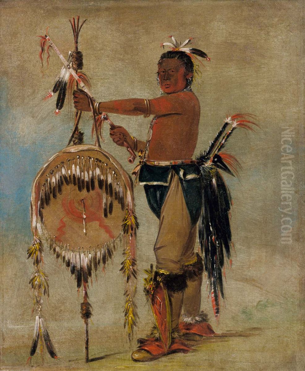 Pash-ee-pa-ho, Little Stabbing Chief, a Venerable Sauk Chief Oil Painting by George Catlin
