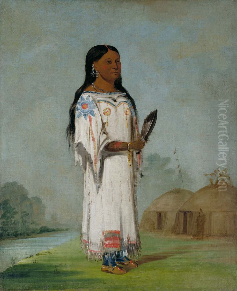 Seet-se-be-a, Midday Sun, a Pretty Girl Oil Painting by George Catlin