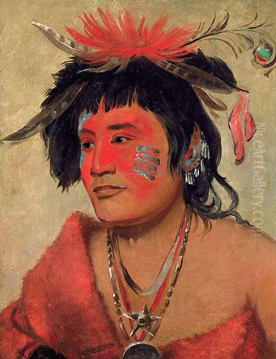 Pah-shee-nau-shaw, a Warrior Oil Painting by George Catlin