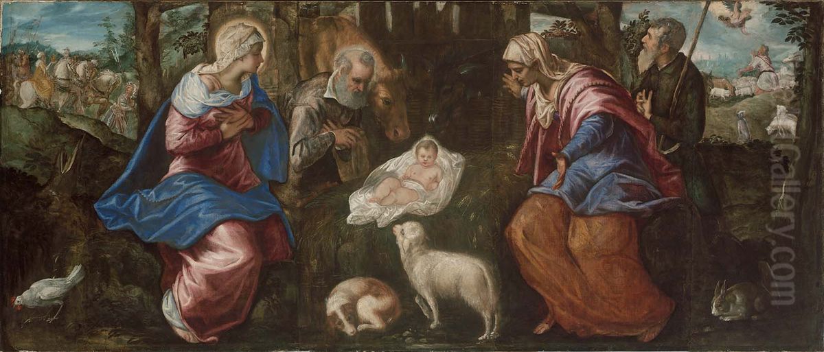 The Nativity Oil Painting by Jacopo Tintoretto