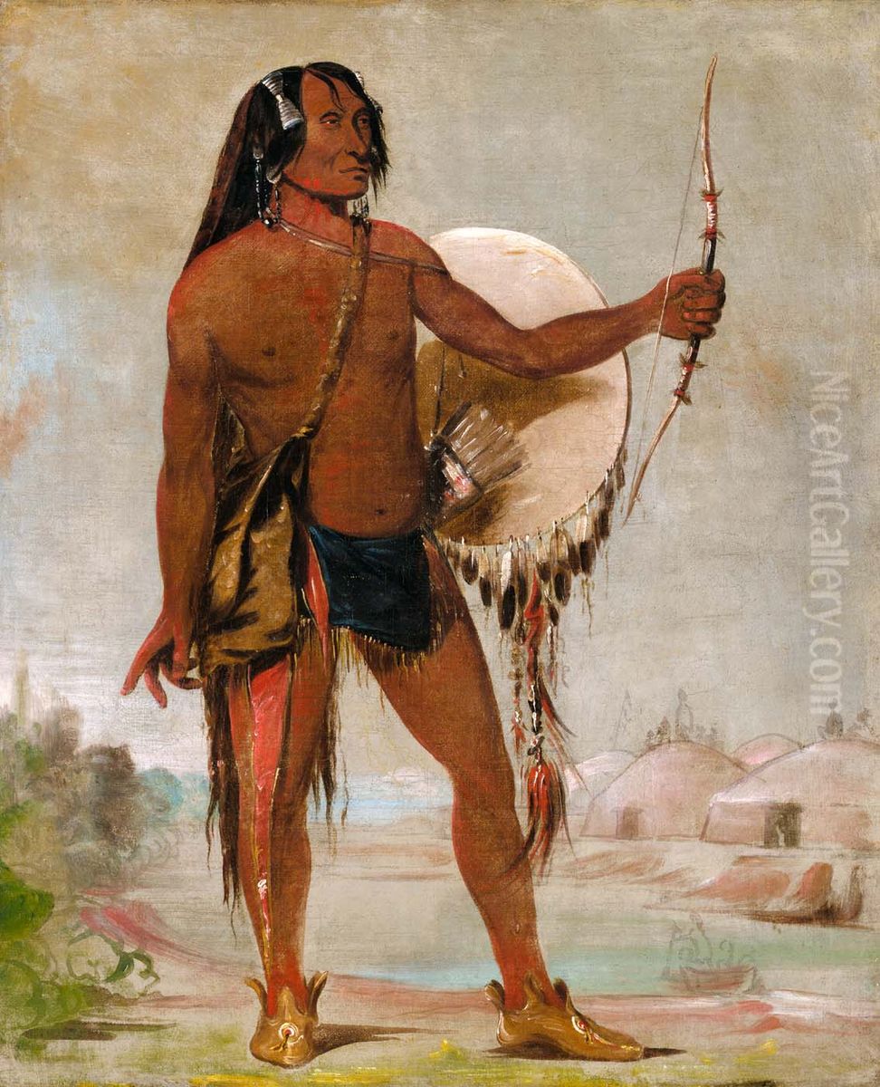 E'e-a-chin-che-a, Red Thunder, Son of Black Moccasin Oil Painting by George Catlin