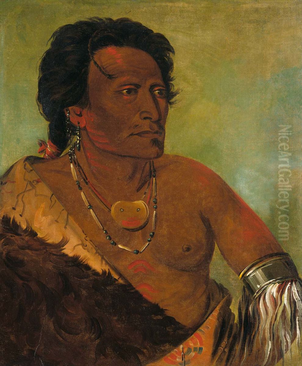 Sky-se-ro-ka, Second Chief of the Tribe Oil Painting by George Catlin