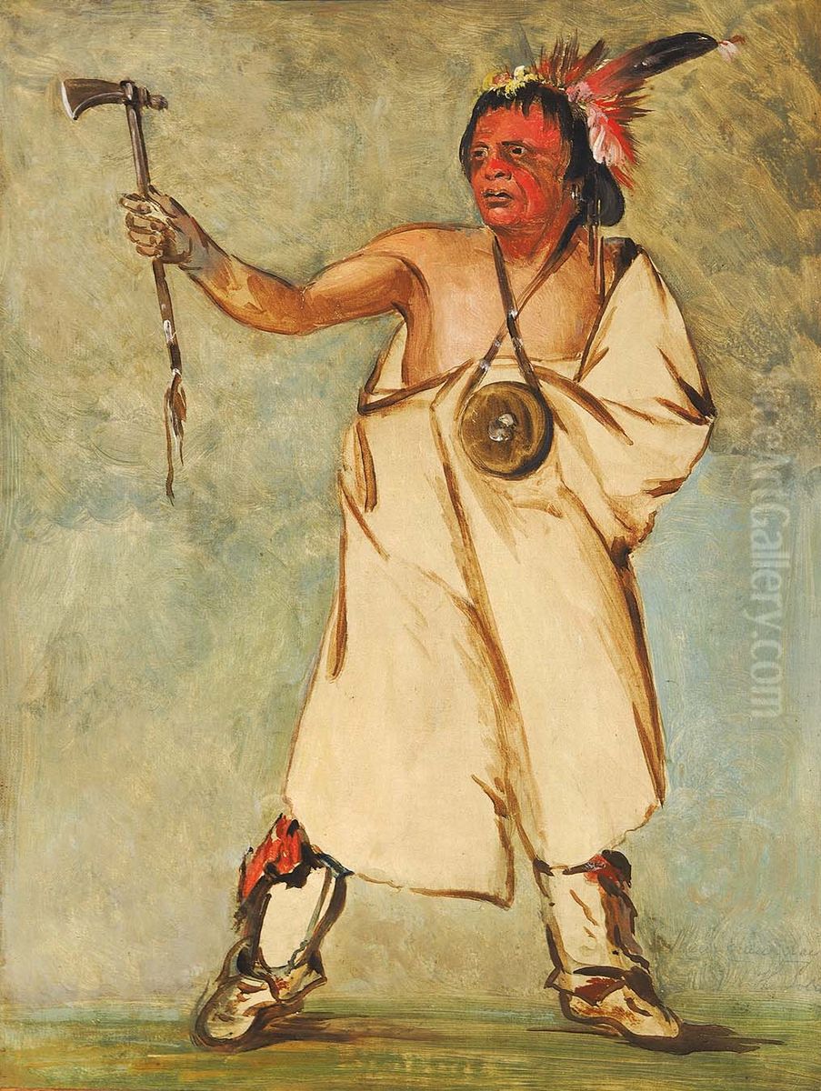 Naw-naw-pay-ee, The Soldier Oil Painting by George Catlin