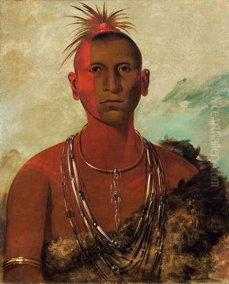 Nah-se-us-kuk, Whirling Thunder, Eldest Son of Black Hawk Oil Painting by George Catlin