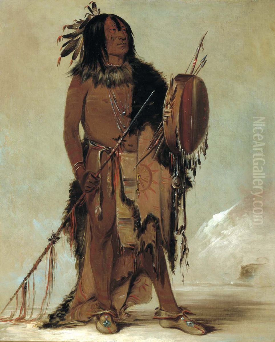 WI 1/4n-nes-tou, White Buffalo, an Aged Medicine Man Oil Painting by George Catlin