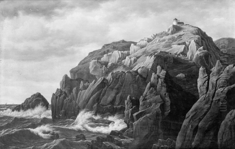 Klippekyst Oil Painting by F.C. Kiaerskou