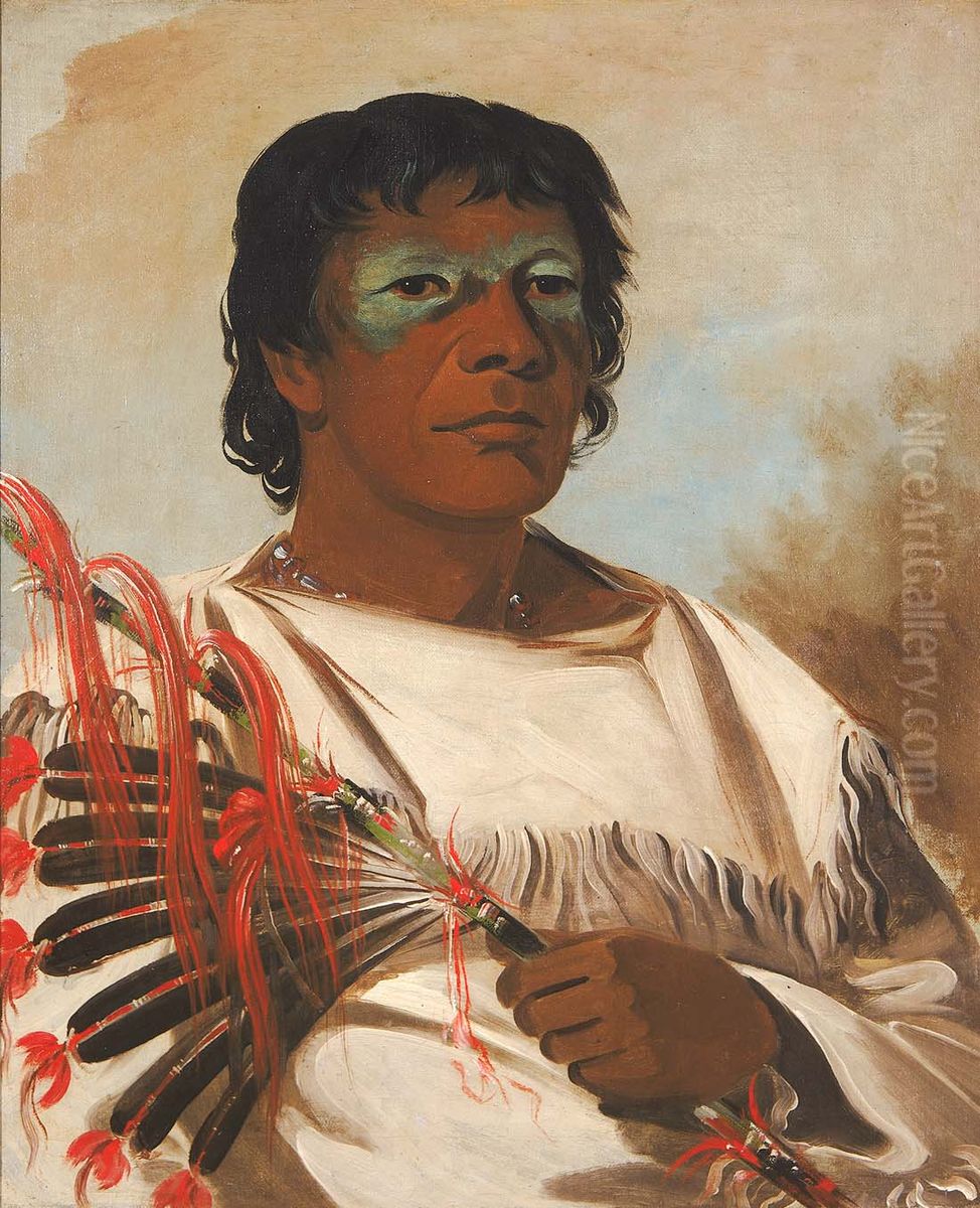 Wah-pe-kee-suck, White Cloud (called the Prophet), Adviser to Black Hawk Oil Painting by George Catlin