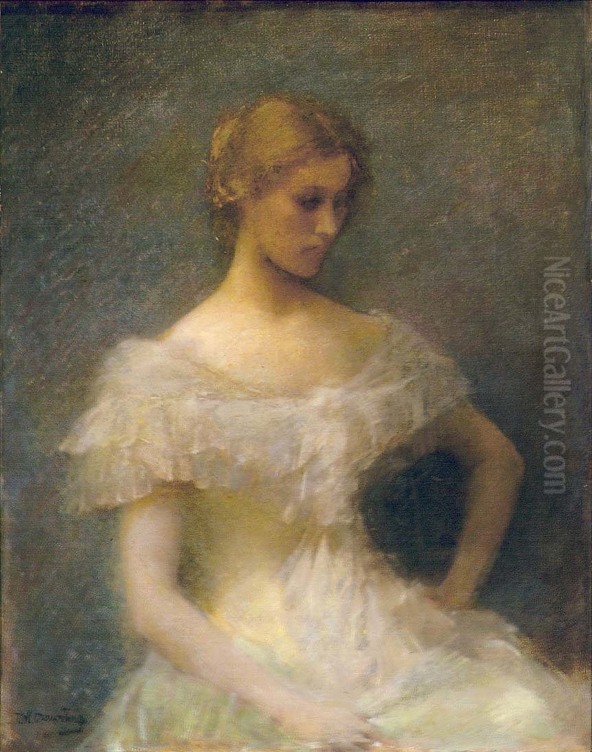 Young Girl Seated Oil Painting by Thomas Dewing