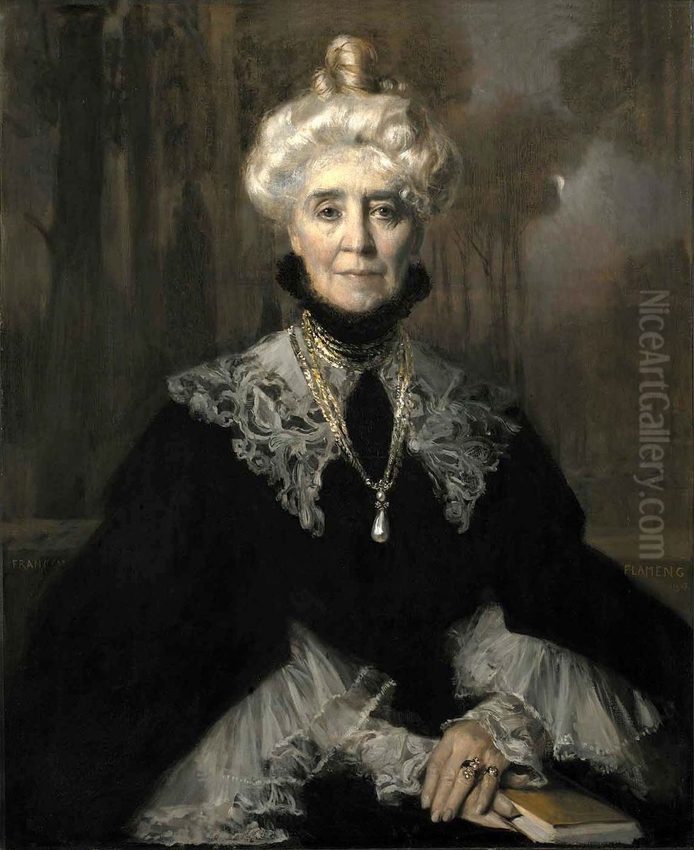 Mrs Adeline M. Noble Oil Painting by Francois Flameng
