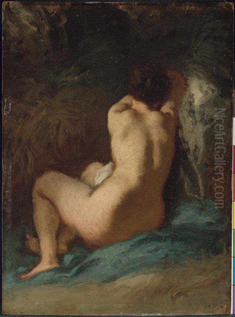 Seated Nude (Les Regrets) Oil Painting by Jean-Francois Millet