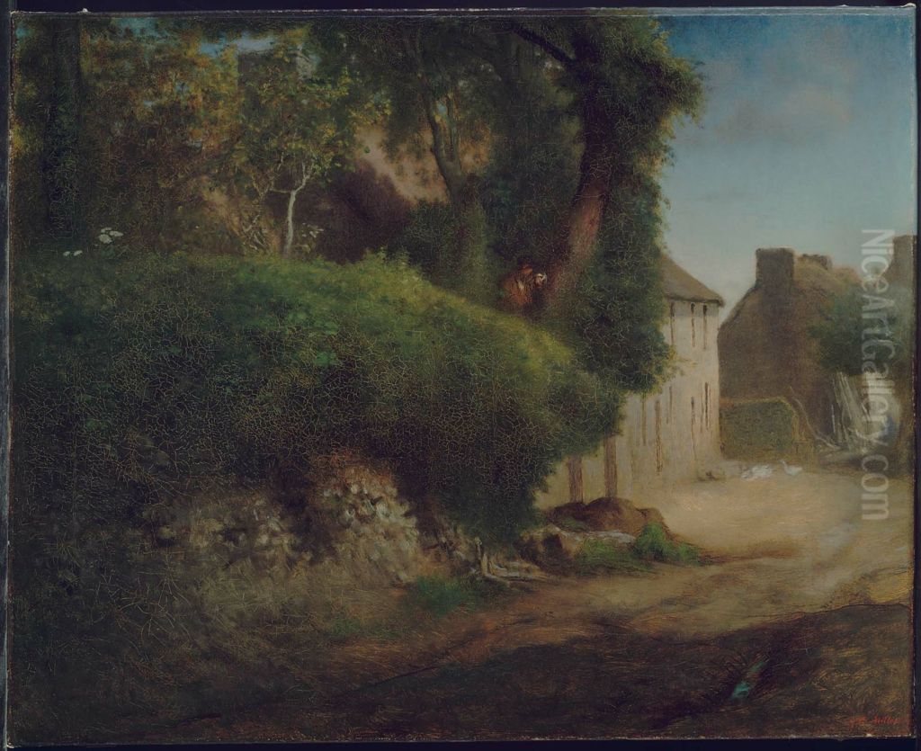 Millet's Family Home at Gruchy Oil Painting by Jean-Francois Millet