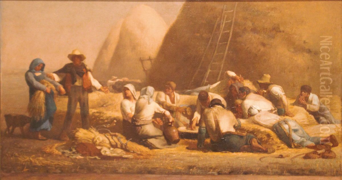 Harvesters Resting (Ruth and Boaz) Oil Painting by Jean-Francois Millet