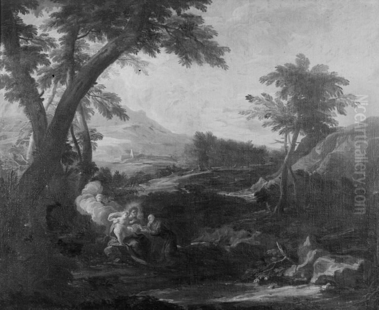 The Rest on the Flight into Egypt Oil Painting by Pier Francesco Mola