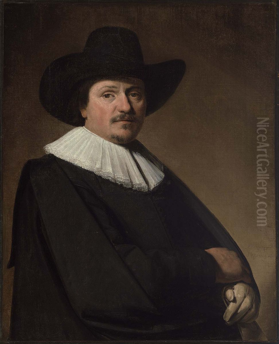 Portrait of a Man in Black Oil Painting by Johannes Cornelisz Verspronck