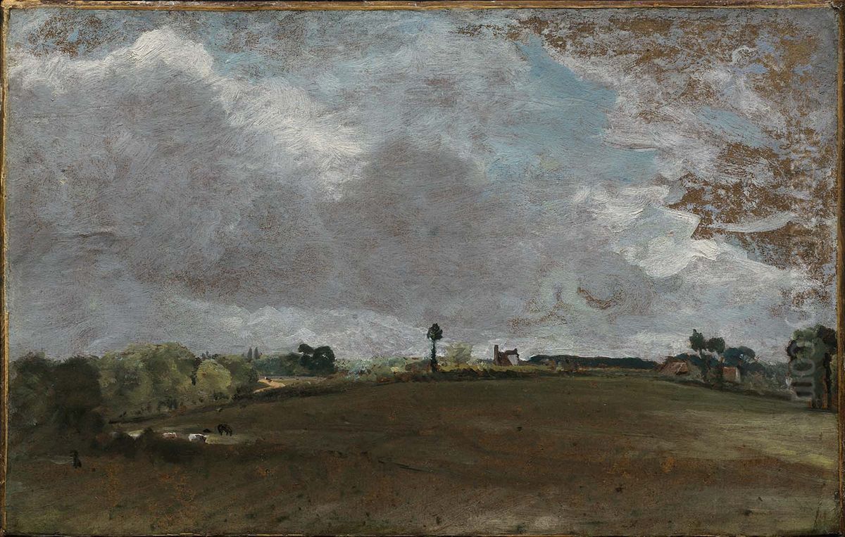 A Hilltop (His Native Village) Oil Painting by John Constable