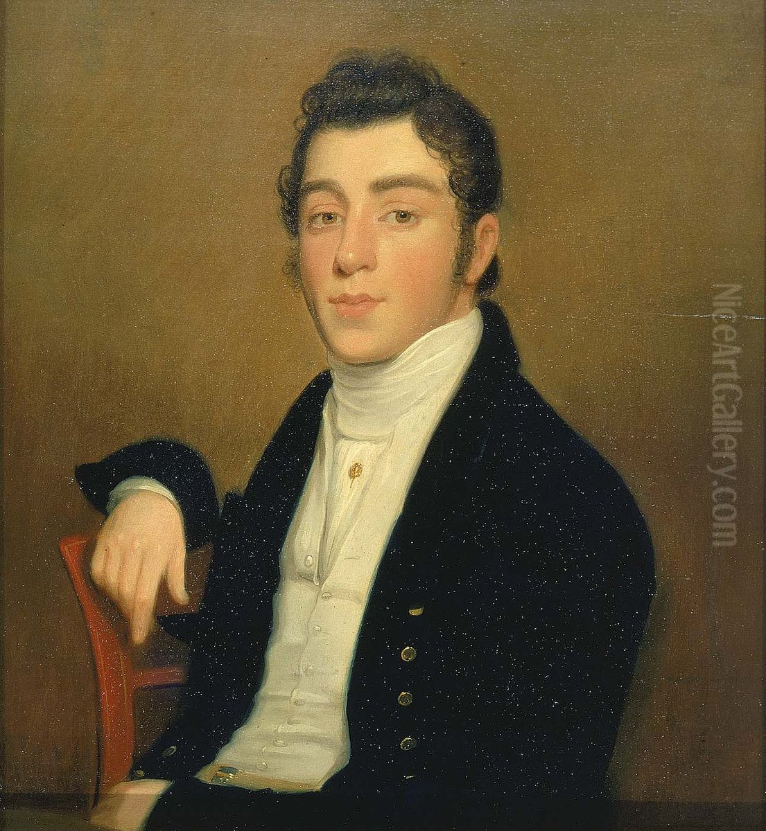 Portrait of Mendes Cohen Oil Painting by Joseph Wood