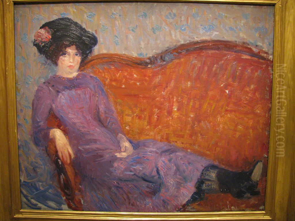 The Purple Dress Oil Painting by William James Glackens