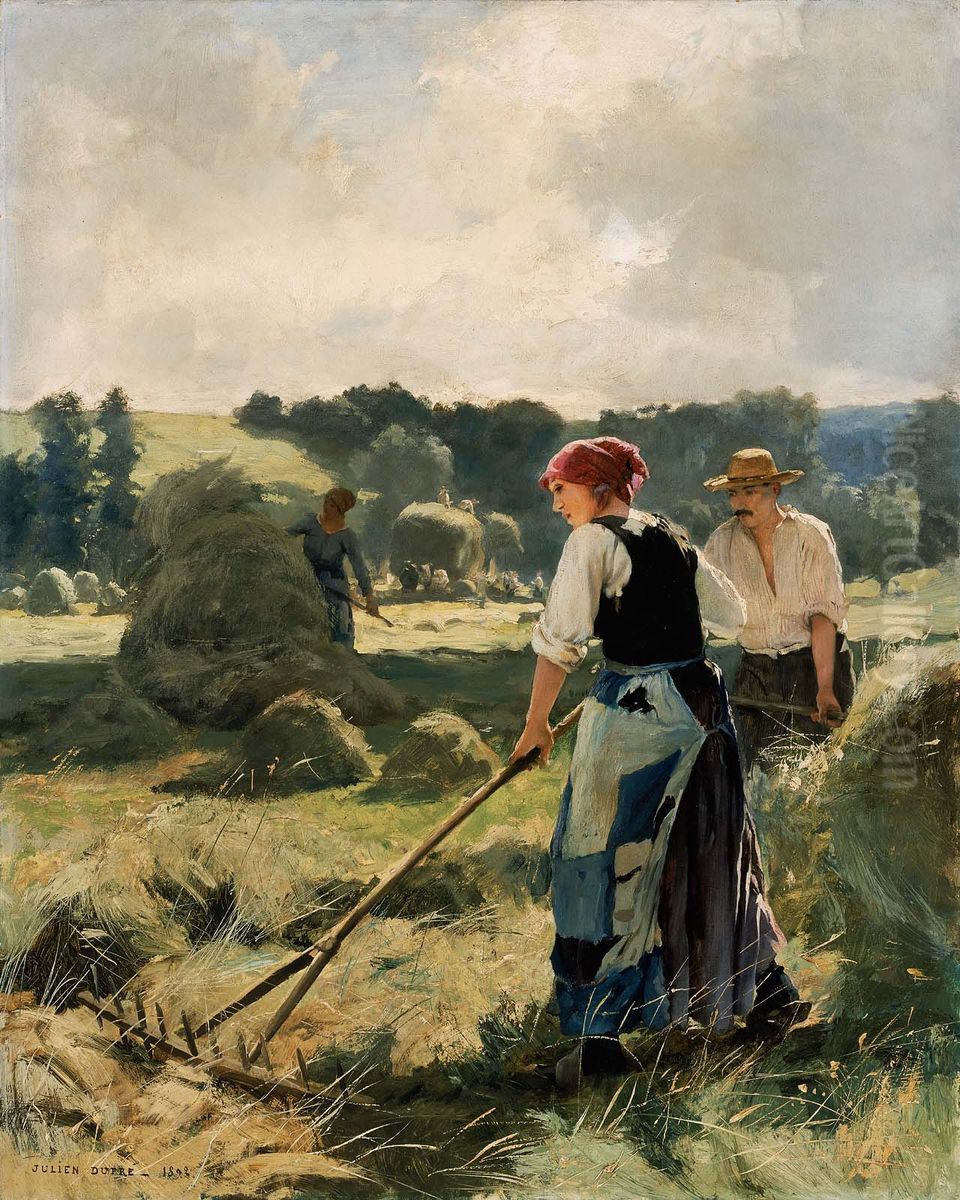 Haymaking Oil Painting by Julien Dupre