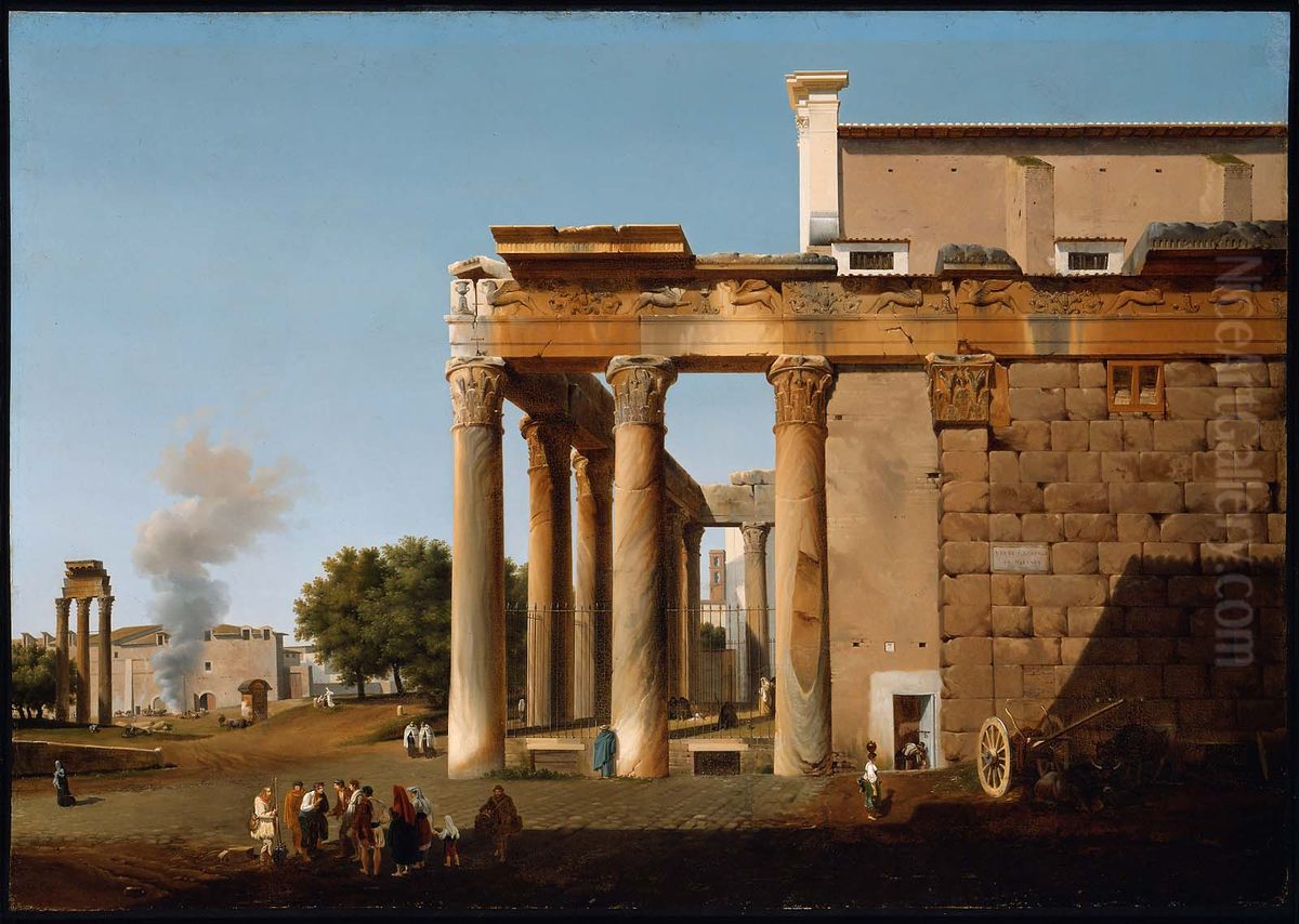Temple of Antoninus and Faustina Oil Painting by Lancelot Theodore Turpin De Crisse