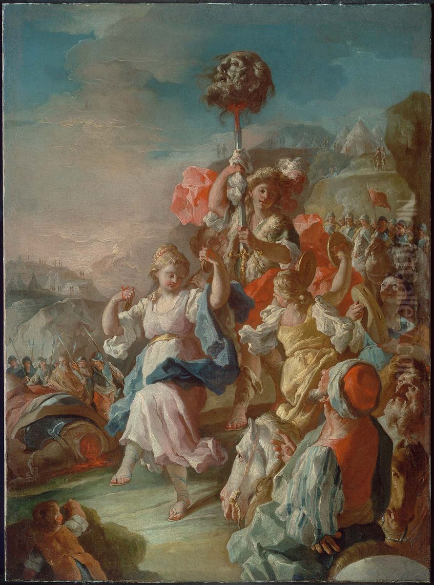 The Triumph of David Oil Painting by Lorenzo De Caro