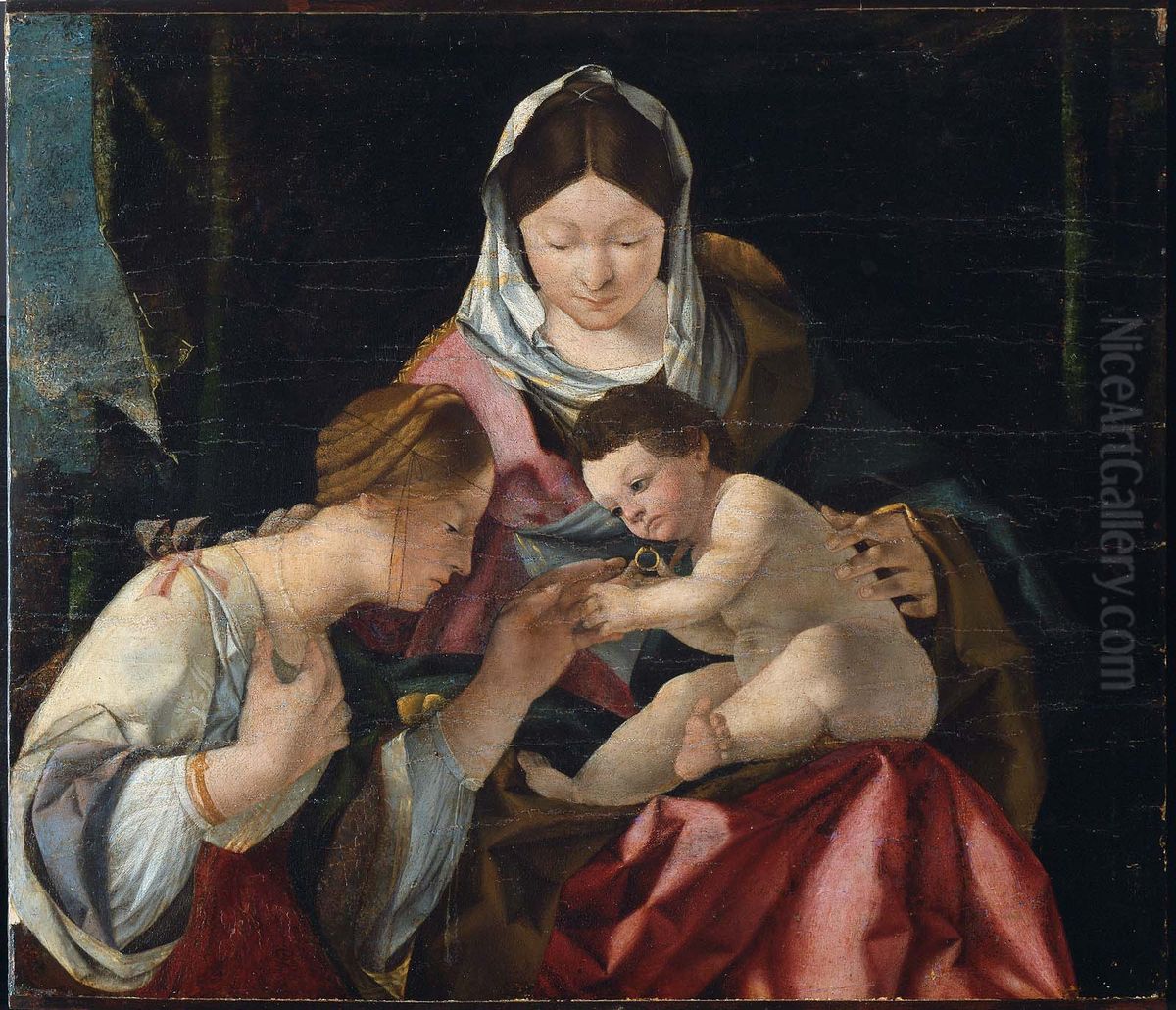 The Mystic Marriage of Saint Catherine Oil Painting by Lorenzo Lotto