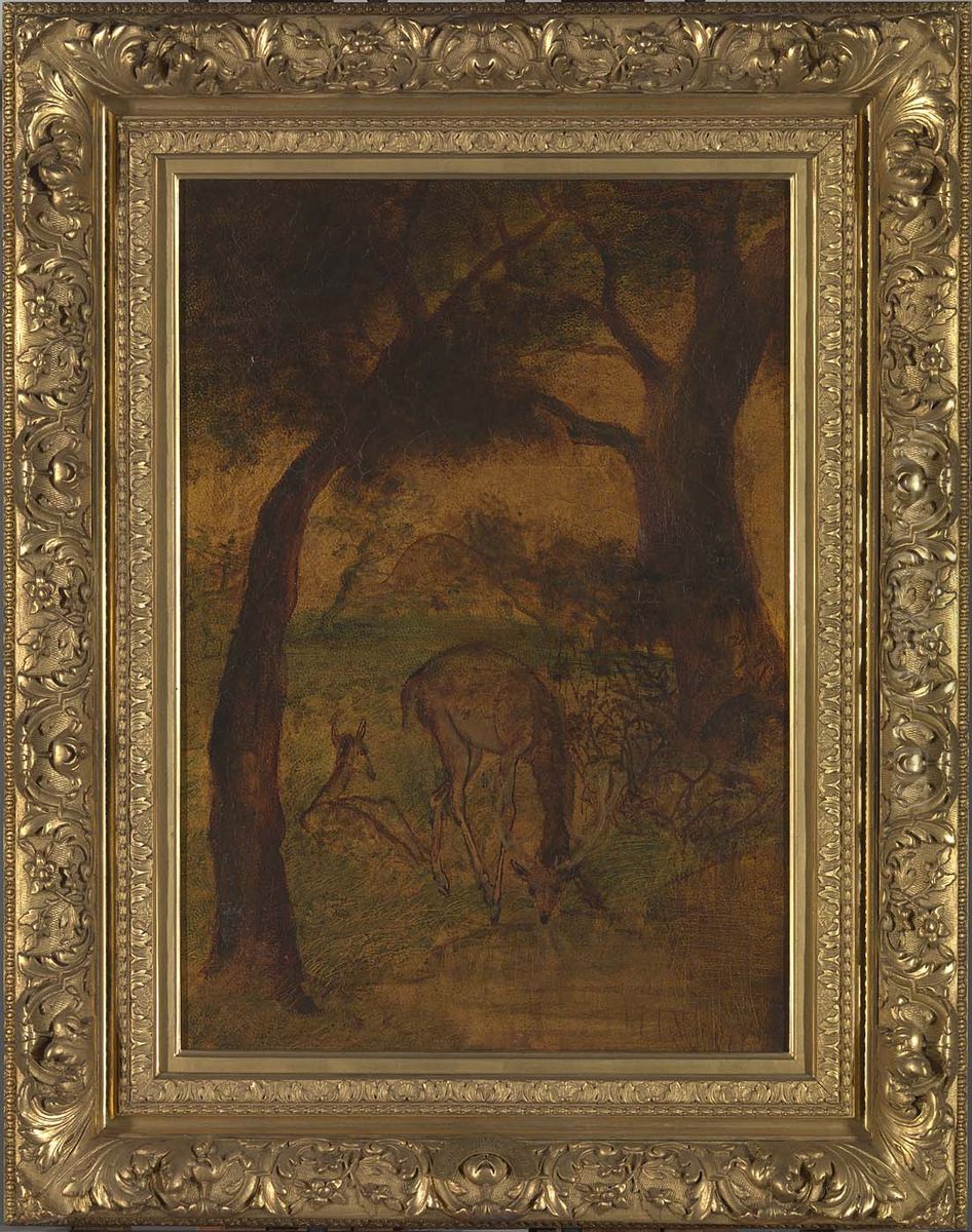 A Stag Drinking Oil Painting by Albert Pinkham Ryder