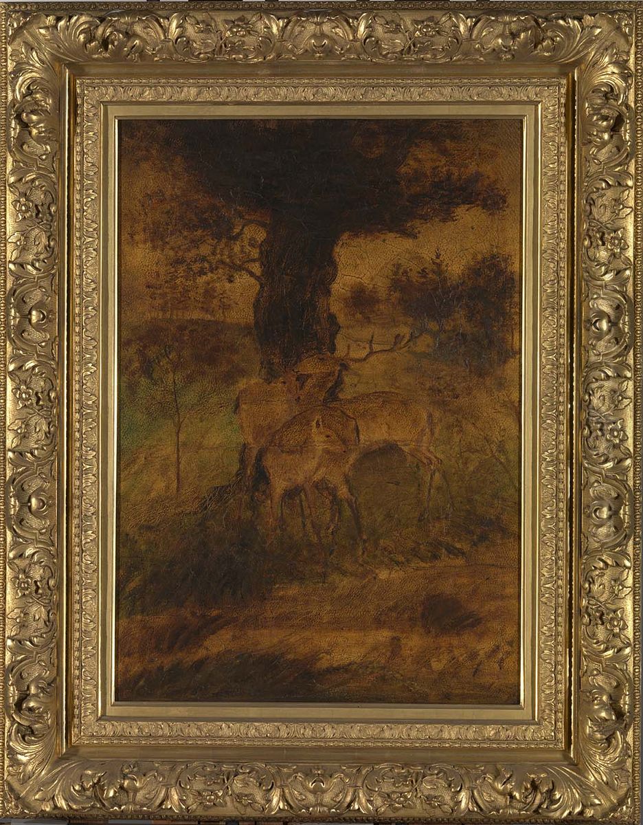 A Stag and Two Does Oil Painting by Albert Pinkham Ryder