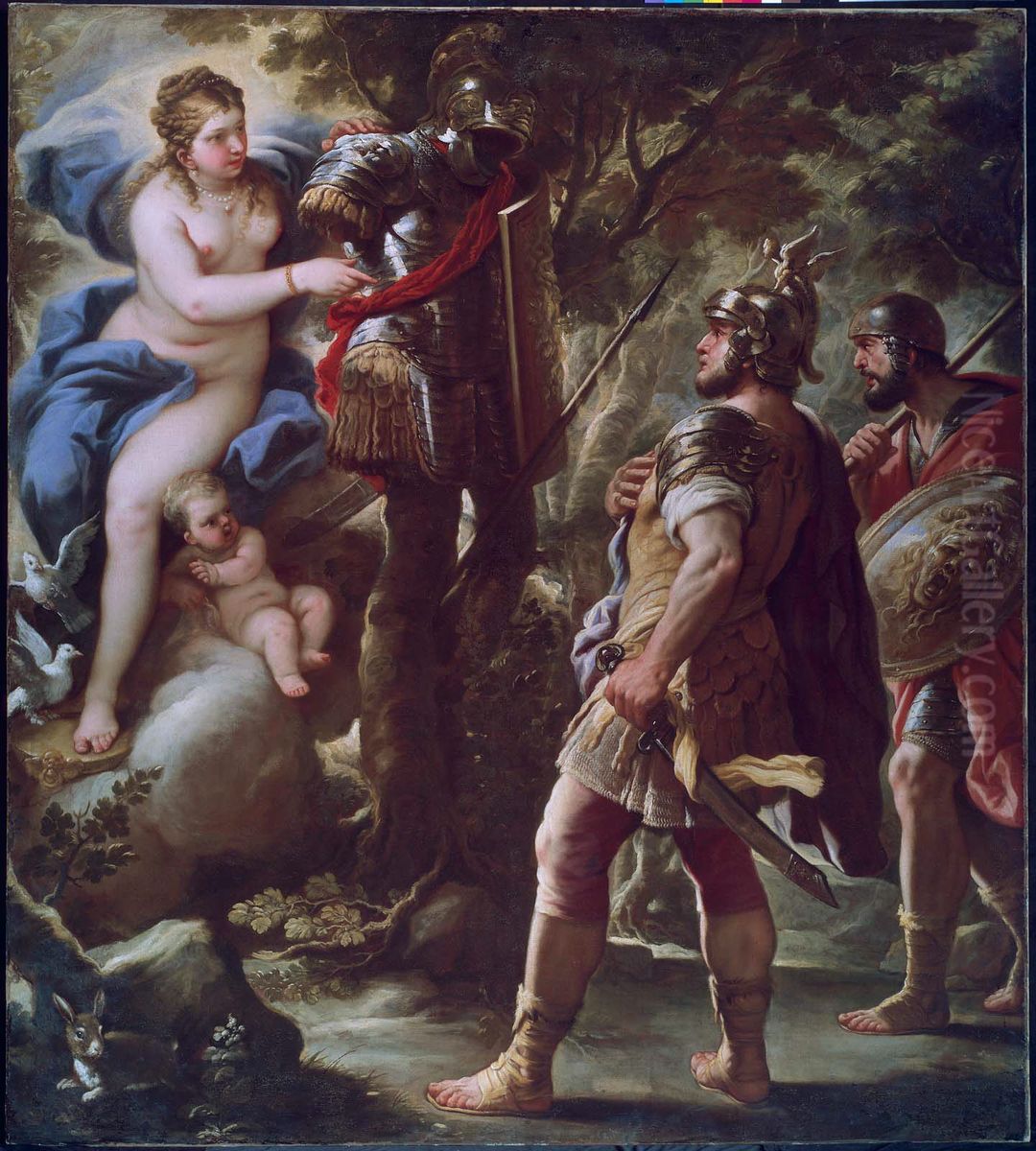 Venus Giving Arms to Aeneas Oil Painting by Luca Giordano