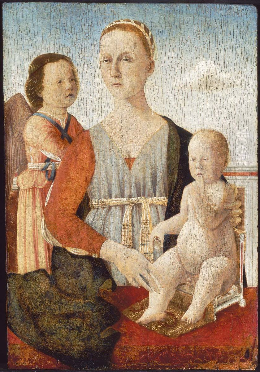 Virgin and Child with an Angel Oil Painting by Luca Signorelli