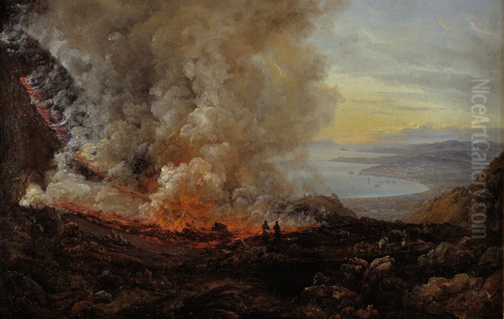 Vesuvs udbrud Oil Painting by Johan Wilhelm Ludwig Dahl