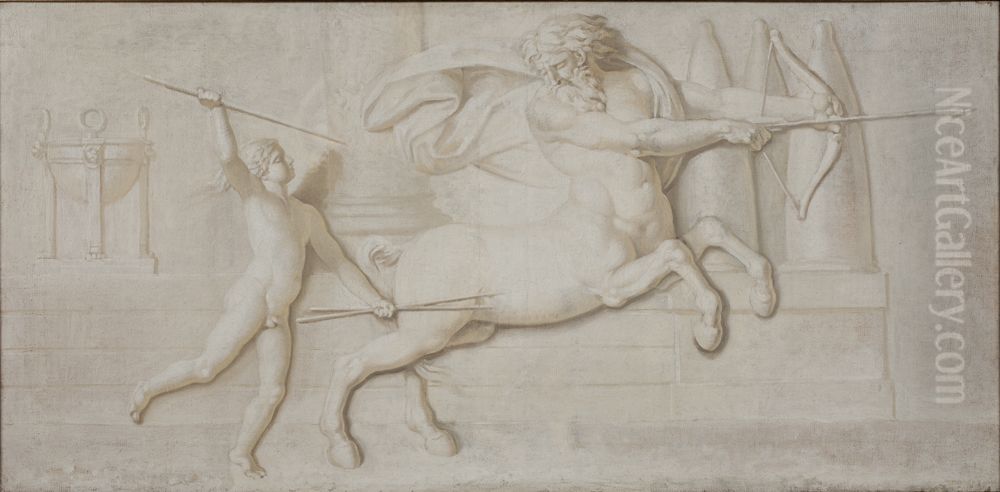 Achilles and the Centaur Cheiron. Oil Painting by Nicolai Abildgaard