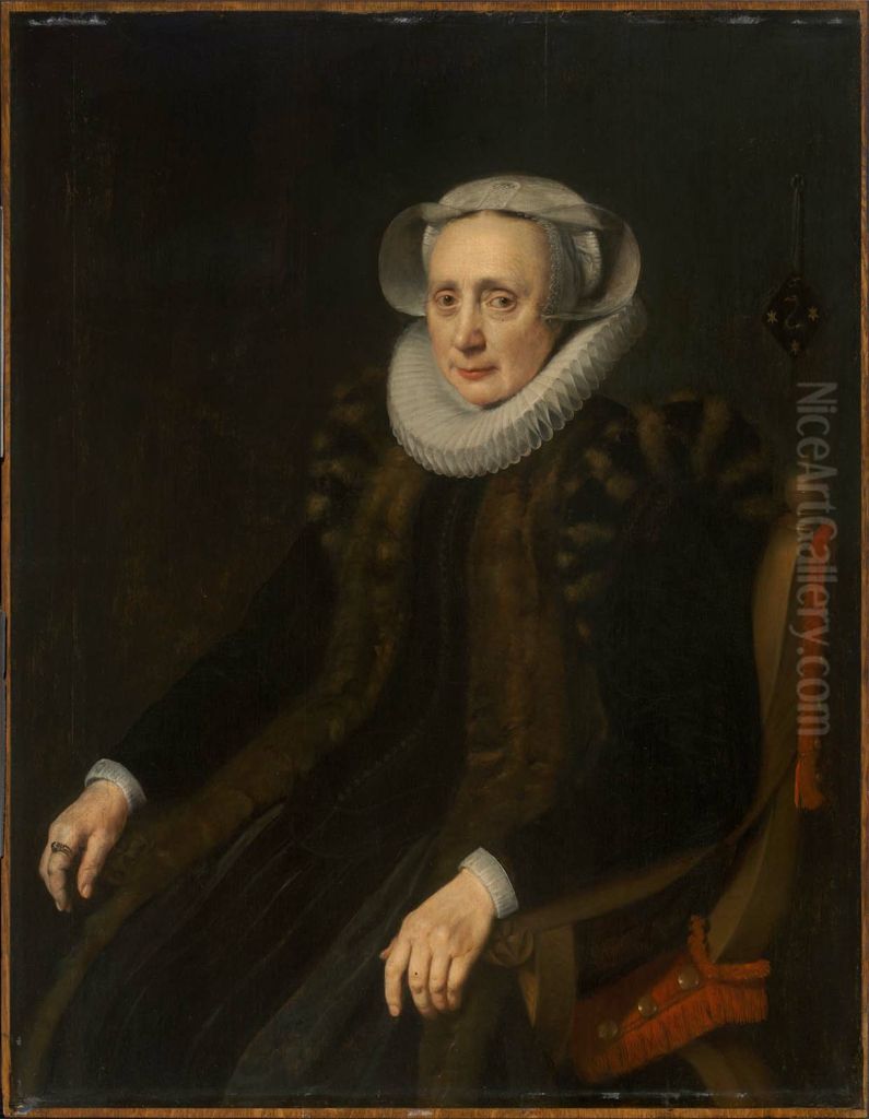 Adriana van Ijlen Oil Painting by Michiel Jansz. van Mierevelt